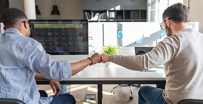 Vendor meeting handshake