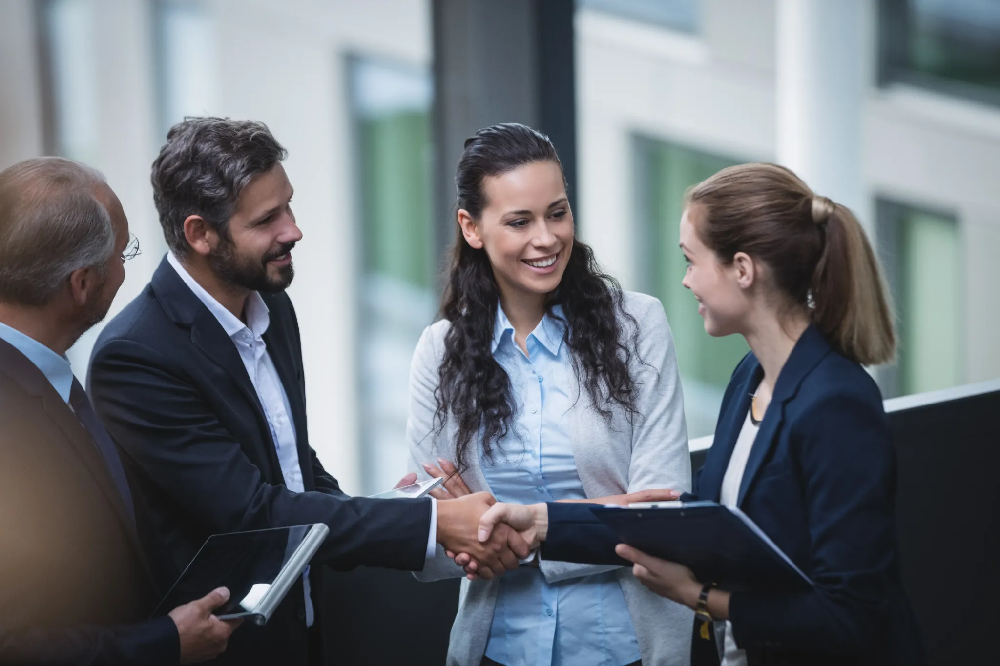 Business team discussing staffing and delivery